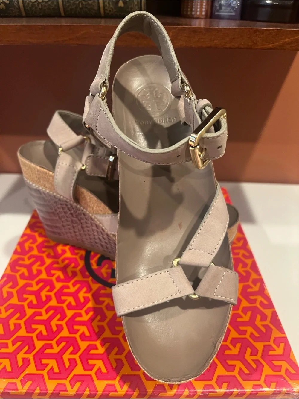 Tory Burch Light Beige  Wedge Sandals
